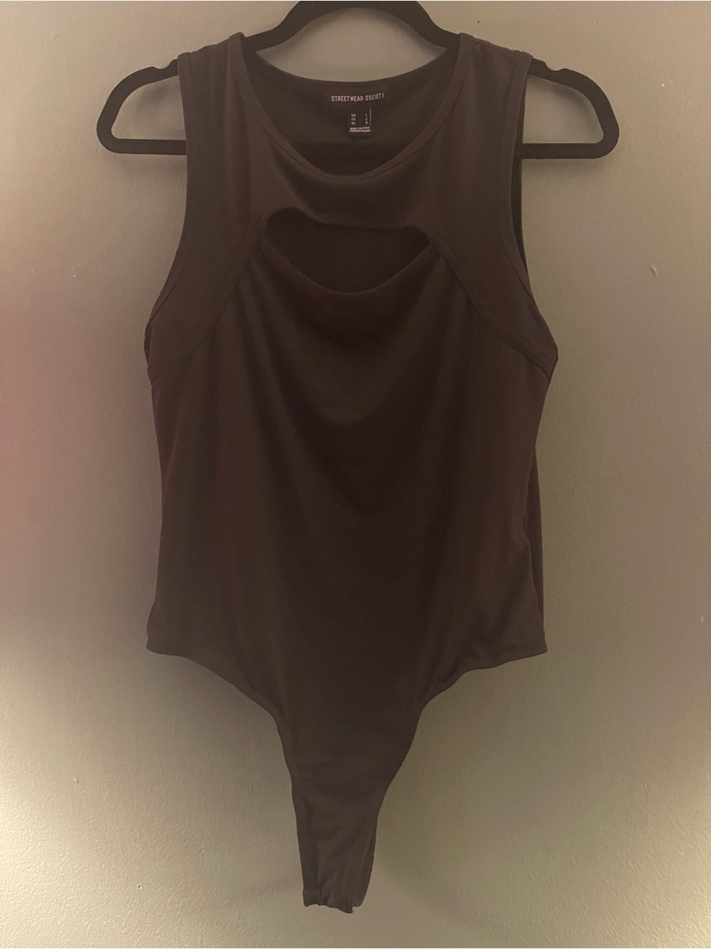 Streetwear Society Dark Brown Cutout One-Piece Bodysuit